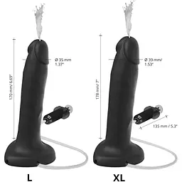 Фалоімітатор, що кінчає Strap-On-Me Squirting Cum Dildo Realistic Black L - мініатюра 3