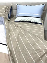 Комплект постільної білизни Ecotton двоспальний Сімейний 150х215 см кремово-синій (21212А/В) (24373) - мініатюра 2