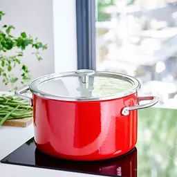 Каструля з кришкою KitchenAid Steel Core CC003270-001 24 см 6 л червона - мініатюра 2