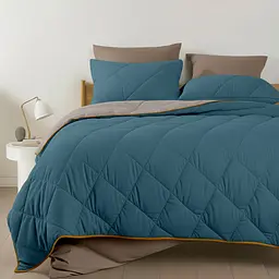 Покривало стьобане двостороннє Cosas Ocean Sand CS1 110х140 см (Blanket_68Sky_84Quartz_kt_16Mustard_110х140) - мініатюра 4
