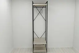 Шафа Гардероб Уні секція 1 серії Конект Ferrum-decor 220x60x50см Чорний метал ДСП Дуб Сонома 32 мм (FRD-104501) - мініатюра 8