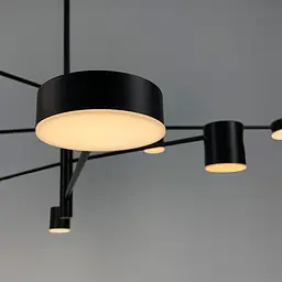 Сучасна чорна LED люстра FLEA з ріжками, що регулюються по осі Line.F DE 31/8 BK - мініатюра 12