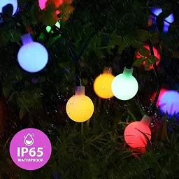 Гірлянда anorlite Fairy Lights Plug in Powered, 120LED 15M/49ft Globe String Lights, 8 режимів різдвяних вогнів - мініатюра 3