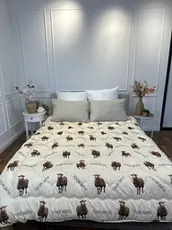 Ковдра євро з овечої вовни Arda Pure wool 21435 195х215 см бежева - мініатюра 9