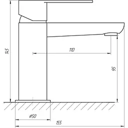 Змішувач для умивальника TOPAZ BARTS TB 07202-H36 - мініатюра 5