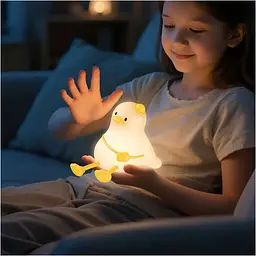Нічний світильник Hoco HX16 Silicone lamp Duck [159421] - мініатюра 5