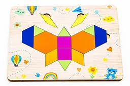Головоломка дерев'яна Puz-91730 "Танграм Метелик" р.17х14х0, 6 см PuzzleOk