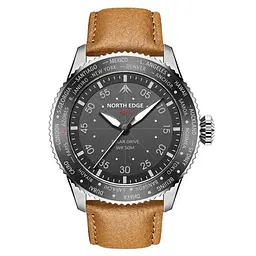 Чоловічий водостійкий наручний годинник North Edge Mach (Коричневі)