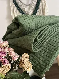 Покривало Zeintex Косичка бавовняне зелене 230х300 см - мініатюра 8