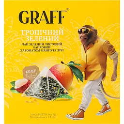 Чай зелений Graff Tropicana verde у пірамідках 36 г (20 шт. х 1.8 г)  - мініатюра 6