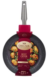 Сковорода Oscar Best Offer 28 см глибока сірий граніт ㅤ ㅤ