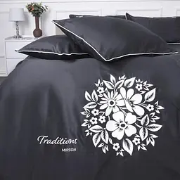Комплект постільної білизни MirSon Сатин Elit 0240 Iron grey Traditions 110х140 см (2200010537857) - мініатюра 2
