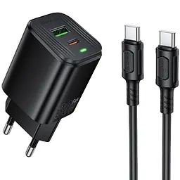 МЗП Borofone BAS85A Star PD30W+QC3.0 (1USB-A/1C) + кабель Type-C to Type-C Black