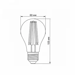 LED лампа VIDEX Filament A60FA 10W E27 2200K бронза - мініатюра 3