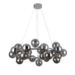 Люстра стельова Levistella 7841019-25 GAB+BK, G9, 25W, срібний метал, скло, сучасний стиль для дому