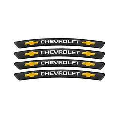 Емблема обода колеса Chevrolet 4 шт Алюміній наклейка на диски на скотчі Чорні