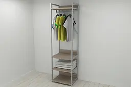 Шафа Гардероб Уні секція 3 серії Конект Ferrum-decor 220x60x50см Сірий метал ДСП Дуб Сонома Трюфель 32 мм (FRD-104530)