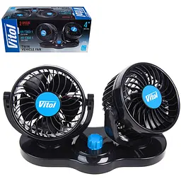 Вентилятор автомобільний Vitol подвійний 4" 12V 6.5W (HX-T303-1) - мініатюра 3