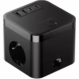 Мережевий зарядний пристрій Baseus Power Combo Cube Power Strip 3AC+2USB+2Type-C 30W 1.5m E00066400117-00 Black - мініатюра 4