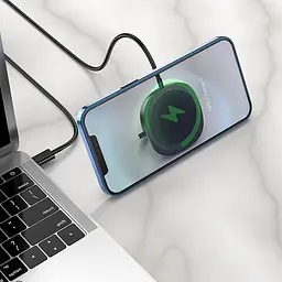 Заряджання Qi з магнітним тримачем HOCO core magnetic holder CW35 15W чорне - мініатюра 3