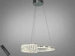 Підвісна LED люстра Diasha 561/500CH з кришталем, хром, 55 W, з пультом, освітлення 10-18 м2