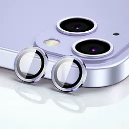 Захисне скло Metal Classic на камеру (у упак.) для Apple iPhone 15 (6.1) / 15 Plus (6.7) Блакитний / Light Blue - мініатюра 7