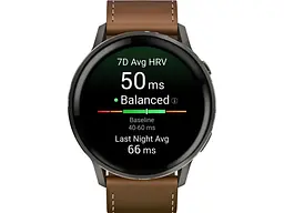 Смарт-годинник Garmin Venu 4 45 mm Slate with Brown Leather Band (010-03014-03) - мініатюра 7