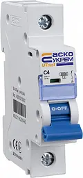 Модульний автоматичний вимикач 1р - 4А - С - UTrust АСКО-УКРЕМ (A0010210047)