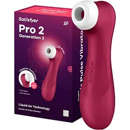 Вакуумний стимулятор Satisfyer Pro 2 Generation 3 with Liquid Air Wine Red (SO7772) [95326] - мініатюра 12