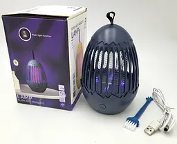 Лампа для комарів акумуляторна 5W від USB 2в1 LED світильник нічник і Електрична пастка знищувач комах 16см UKC Mosquito Killer Lamp LY-841 - мініатюра 13