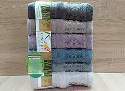 Набір бамбукових махрових турецьких рушників Cestepe 6 штук Bamboo Ekol 50х90 - мініатюра 2