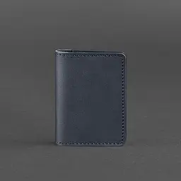 Шкіряний кард-кейс (візитниця) 6.0 темно-синій - мініатюра 5