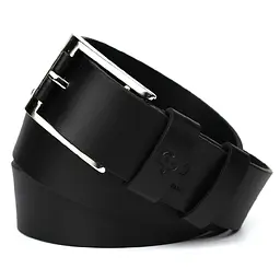 Ремінь шкіряний Grande Pelle чорний 120х3.8х0.5 см acs0032052 - мініатюра 3