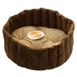 k&h Lazy Cup м'який лежак для собак та котів жовто-коричневий/кавовий L 50.8 см