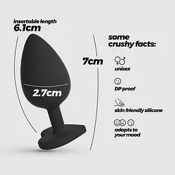 Анальна пробка Crushious Cuore Small, 7 см (чорний) - мініатюра 7