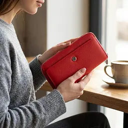 Гаманець з кишенькою на лицьовій стороні жіночий ST Leather 19366 червоний - мініатюра 6