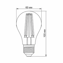 Світлодіодна лампа Videx Filament A60FA 10W E27 2200 K (VL-A60FA-10272) - мініатюра 3