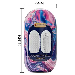 Мастурбатор Pretty Love Coquettish Balls Venus X Egg Pink, 13,1 см - мініатюра 5
