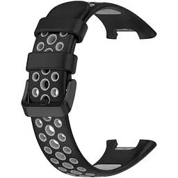Ремінець DK Silicone Sport Band Classic Nike для Xiaomi Mi Band 7 Pro (black / grey) - мініатюра 2
