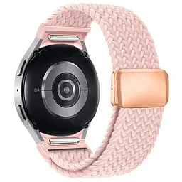 Ремінець для Samsung Galaxy Watch 7/FE/6/6 Classic/5/5Pro/4/4 Classic, Braided Solo Loop, рожевий, нейлоновий, текстильний, плетений, еластичний змінний браслет для смарт-годин, ArmorStandart (ARM86841)