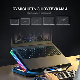 Охолоджувальна підставка для ноутбука GamePro Black (CP870) - мініатюра 9