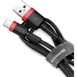 Кабель Baseus Cafule cable Lightning 1m 2.4A Red Black - мініатюра 3