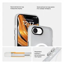 Чехол для Apple iPhone 16e/17e, Uniq MagCase, белый, противоударный, панель-накладка с магсейф, ударопрочный TPU+PC, с магнитом MagSafe, поддержка полноценной беспроводной зарядки, ArmorStandart (ARM83873) - мініатюра 3