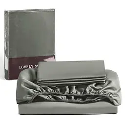 Набір Lovely Svi 3 шт: простирадло на резинці 160 х 200 + 30 см і 2 наволочки 50х70 сатин люкс 300ТС (135г/м2) Green (530326)