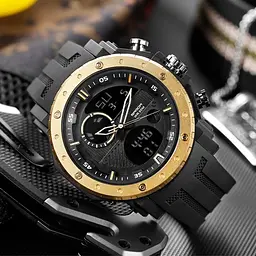Чоловічий наручний годинник 6012 Black-Gold Sanda acs0030972 - мініатюра 2