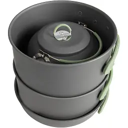 Набір посуду Bo-Camp Explorer XL Hard Anodized Grey/Green 4 предмети (2200249) - мініатюра 12