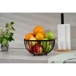 Фруктовниця ARDESTO Midori 25х25х13см, метал, дерево, чорний (AR0904B) - мініатюра 2