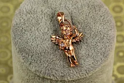 Кулон Xuping Jewelry янголочок із камінчиком у руках 2.5 см золотистий