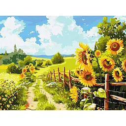 Картина за номерами "Стежка серед соняхів" KHO6442, 30x40 см