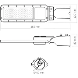 Ліхтар вуличний Videx LED IP65 SLE17 50W 5500Lm 5000K 220V (VL-SLE17-0505)  - мініатюра 8